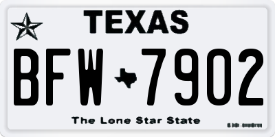 TX license plate BFW7902