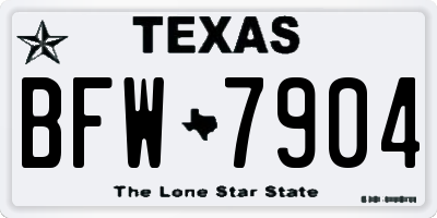 TX license plate BFW7904