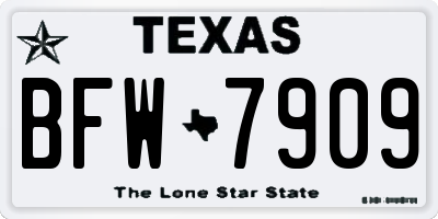 TX license plate BFW7909