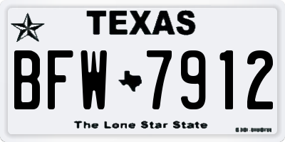 TX license plate BFW7912