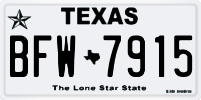 TX license plate BFW7915
