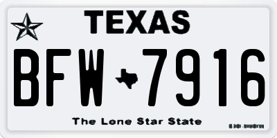 TX license plate BFW7916