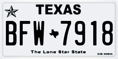 TX license plate BFW7918