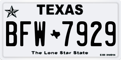 TX license plate BFW7929