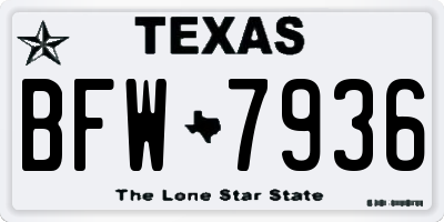 TX license plate BFW7936