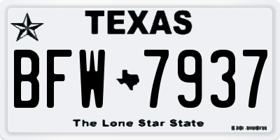 TX license plate BFW7937