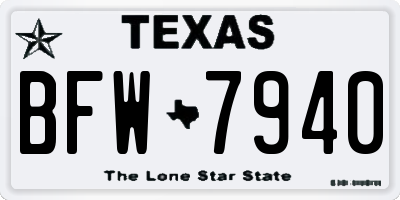 TX license plate BFW7940