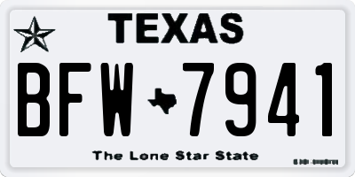 TX license plate BFW7941