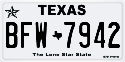 TX license plate BFW7942