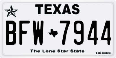 TX license plate BFW7944