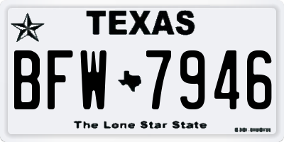 TX license plate BFW7946