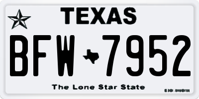 TX license plate BFW7952
