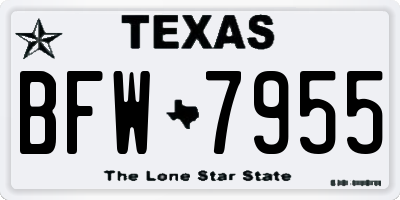 TX license plate BFW7955