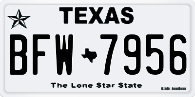 TX license plate BFW7956