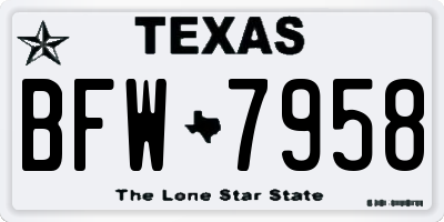 TX license plate BFW7958