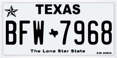 TX license plate BFW7968