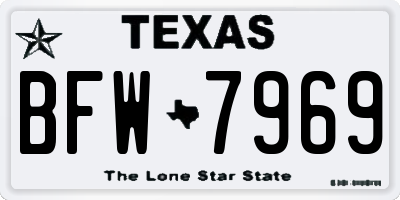 TX license plate BFW7969