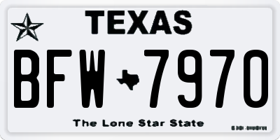 TX license plate BFW7970