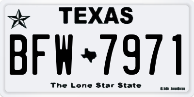 TX license plate BFW7971