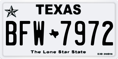TX license plate BFW7972