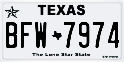 TX license plate BFW7974