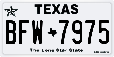 TX license plate BFW7975