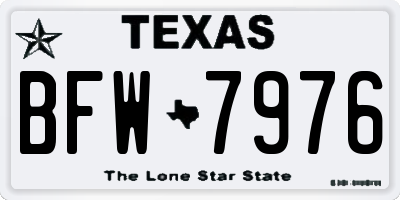 TX license plate BFW7976