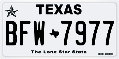 TX license plate BFW7977