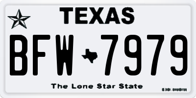 TX license plate BFW7979