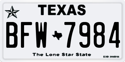 TX license plate BFW7984
