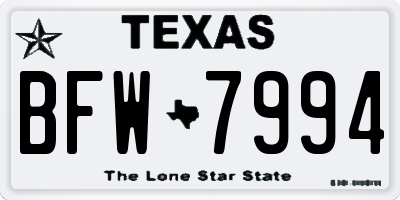 TX license plate BFW7994