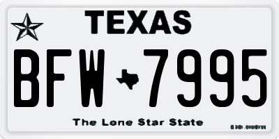 TX license plate BFW7995