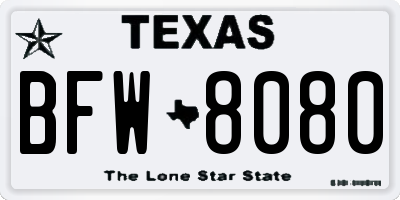 TX license plate BFW8080