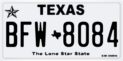 TX license plate BFW8084
