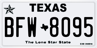 TX license plate BFW8095