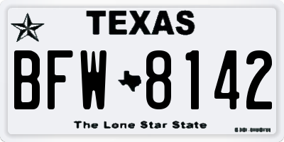 TX license plate BFW8142