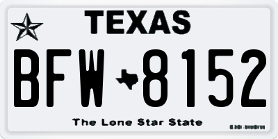 TX license plate BFW8152
