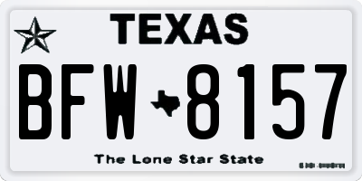 TX license plate BFW8157