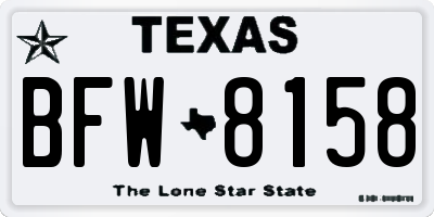 TX license plate BFW8158