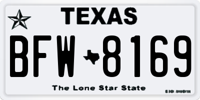 TX license plate BFW8169