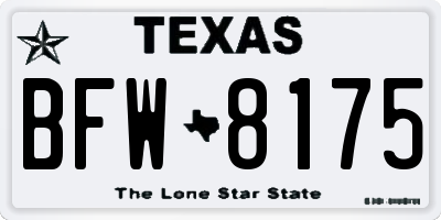 TX license plate BFW8175