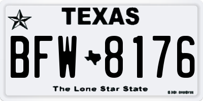 TX license plate BFW8176