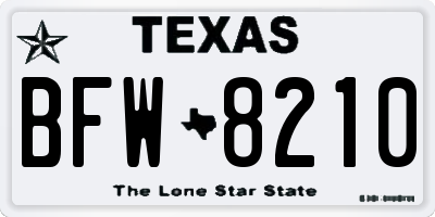 TX license plate BFW8210