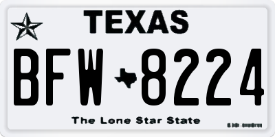 TX license plate BFW8224