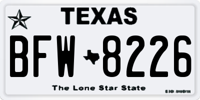 TX license plate BFW8226
