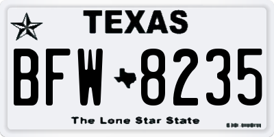 TX license plate BFW8235