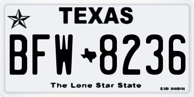 TX license plate BFW8236