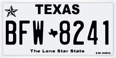 TX license plate BFW8241