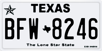 TX license plate BFW8246