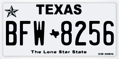 TX license plate BFW8256